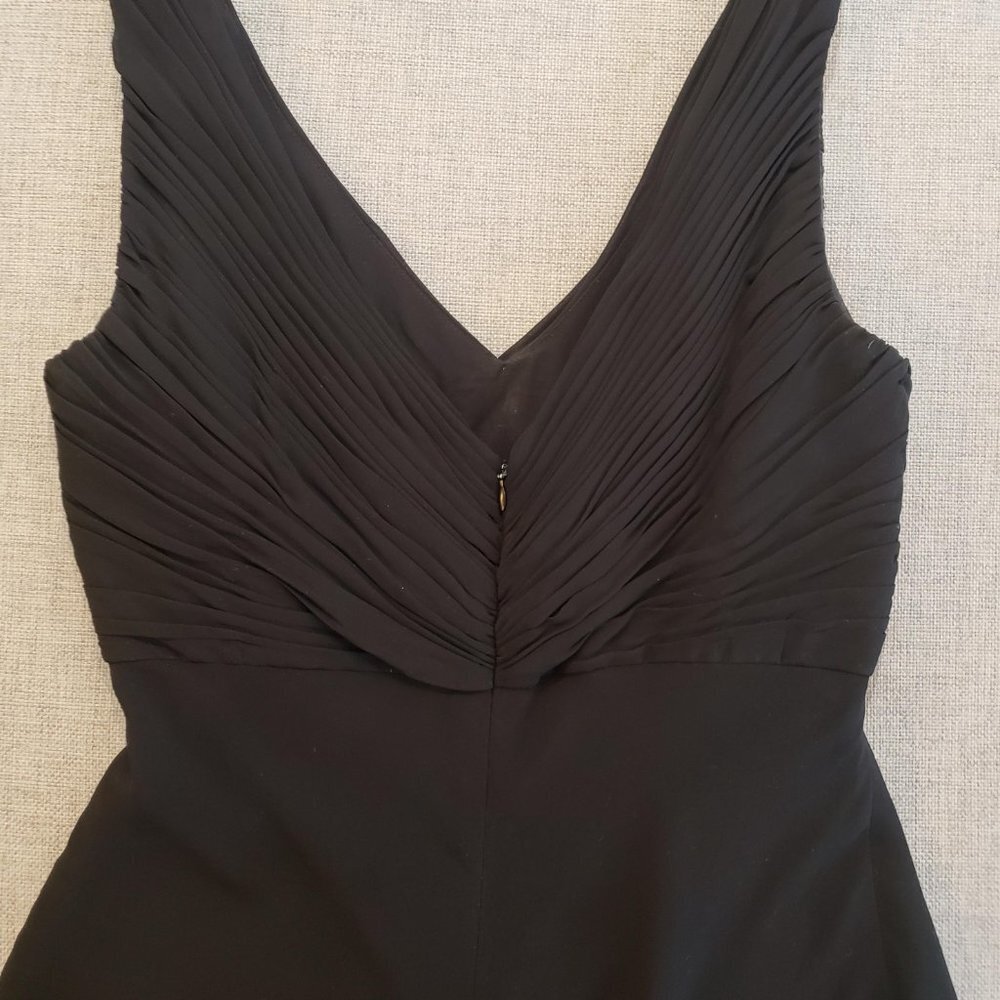 Adrianna Papell Ruched Chiffon Bodice Cocktail Dress Little Black Dress - Picture 10 of 12